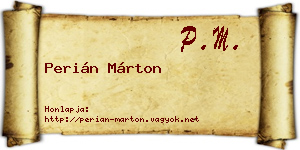 Perián Márton névjegykártya